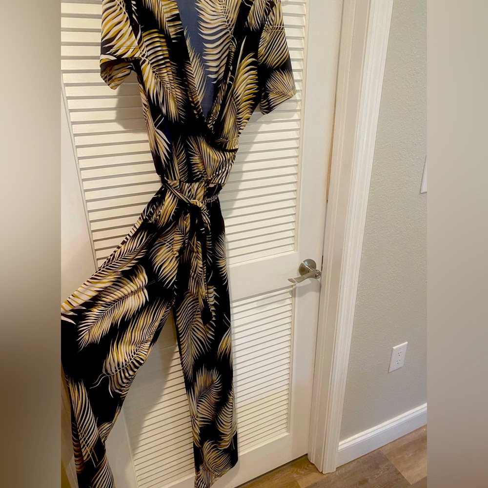 Florida lightweight palm tree jumpsuit